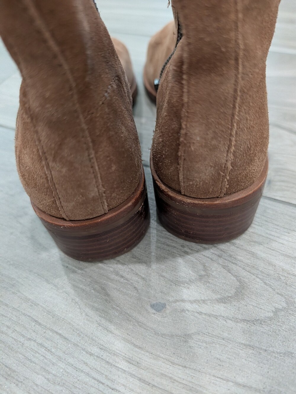 Chelsea & Violet Fiona Brown Suede Ankle Booties Size 6.5 - Picture 6 of 8